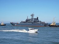 Большой десантный корабль "Минск" во время выхода кораблей Балтийского флота в море в рамках российско-белорусских стратегических учений "Запад-2017"
