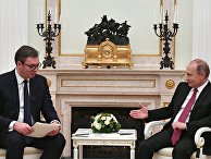 Президент РФ Владимир Путин и президент республики Сербии Александр Вучич во время встречи. 19 декабря 2017 Президент РФ Владимир Путин и президент республики Сербии Александр Вучич во время встречи. 19 декабря 2017