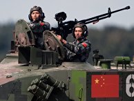 Команда Китая во время соревнований по танковому биатлону Команда Китая во время соревнований по танковому биатлону