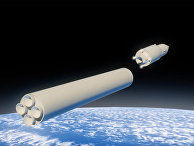 Графическое изображение российского ракетного комплекса стратегического назначения с гиперзвуковым планирующим крылатым блоком Графическое изображение российского ракетного комплекса стратегического назначения с гиперзвуковым планирующим крылатым блоком