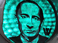 Портрет Владимира Путина на светофоре в Москве Портрет Владимира Путина на светофоре в Москве