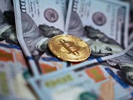 Сувенирная монета с логотипом криптовалюты биткоин Сувенирная монета с логотипом криптовалюты биткоин