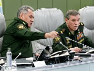 Министр обороны РФ Сергей Шойгу и первый заместитель министра обороны РФ Валерий Герасимов Министр обороны РФ Сергей Шойгу и первый заместитель министра обороны РФ Валерий Герасимов