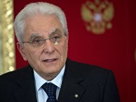 Президент Италии Серджо Маттарелла на совместной с президентом РФ Владимиром Путиным пресс-конференции по итогам встречи. 11 апреля 2017