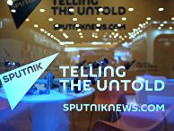 Стенд международного информационного агентства и радио Sputnik в конгрессно-выставочном центре "Экспофорум" накануне открытия Санкт-Петербургского международного экономического форума Стенд международного информационного агентства и радио Sputnik в конгрессно-выставочном центре "Экспофорум" накануне открытия Санкт-Петербургского международного экономического форума