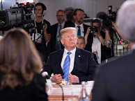 Президент США Дональд Трамп на саммите G7. 9 июня 2018 Президент США Дональд Трамп на саммите G7. 9 июня 2018