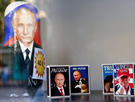 Спичечные коробки с портретами Владимира Путина и Дональда Трампа, Хельсинки, Финляндия Спичечные коробки с портретами Владимира Путина и Дональда Трампа, Хельсинки, Финляндия