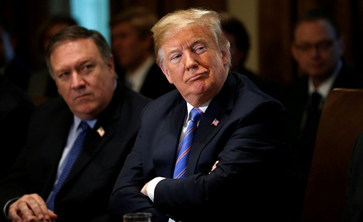 Госсекретарь США Майк Помпео и президент Дональд Трамп