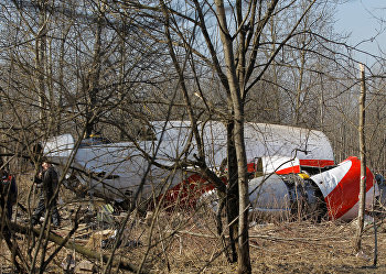 Место падения польского самолета Ту-154 под Смоленском Обломки самолета Ту-154, упавшего в районе Смоленска