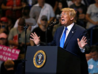 Президент США Дональд Трамп выступает во время предвыборного митинга в Пенсильвании Президент США Дональд Трамп выступает во время предвыборного митинга в Пенсильвании
