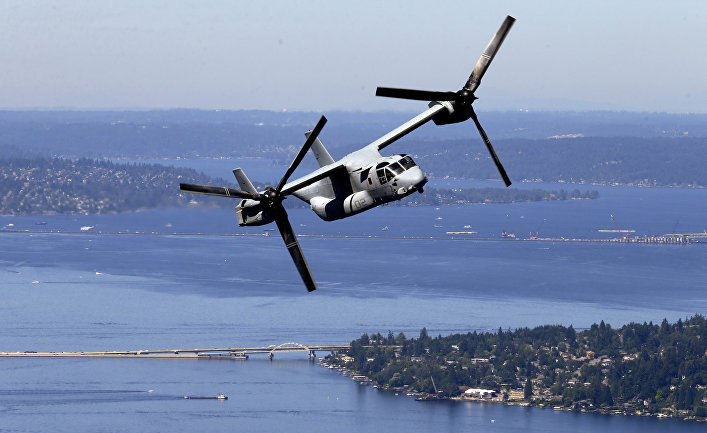 Американский конвертоплан MV-22B Osprey. 2014 год Американский конвертоплан MV-22B Osprey. 2014 год