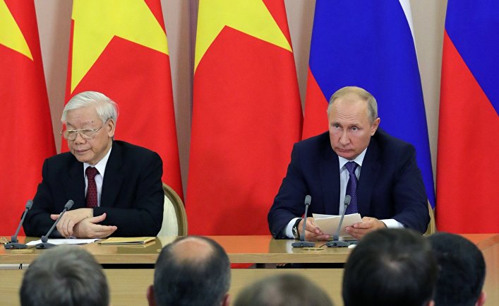 Президент РФ В. Путин встретился с генеральным секретарём ЦК коммунистической партии Вьетнама Н. Фу Чонгом