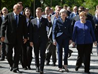 Премьер-министр Болгарии Бойко Борисов, президент Франции Эммануэль Макрон, премьер-министр Великобритании Тереза Мэй, канцлер Германии Ангела Меркель перед саммитом ЕС в Софии. 17 мая 2018 Премьер-министр Болгарии Бойко Борисов, президент Франции Эммануэль Макрон, премьер-министр Великобритании Тереза Мэй, канцлер Германии Ангела Меркель перед саммитом ЕС в Софии. 17 мая 2018
