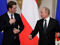 3 октября 2018. Себастьян Курц и Владимир Путин во время встречи в Эрмитаже, Санкт-Петербург 3 октября 2018. Себастьян Курц и Владимир Путин во время встречи в Эрмитаже, Санкт-Петербург