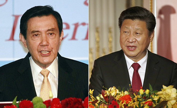 Президент Тайваня Ма Инцзю и председатель КНР Си Цзиньпин