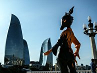 Символ первых Европейских игр - 2015 на смотровой площадке в Баку Символ первых Европейских игр - 2015 на смотровой площадке в Баку