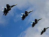 Истребители Су-27 во время учений системы материально-технического обеспечения Восточного военного округа Истребители Су-27