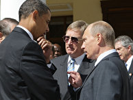 Премьер-министр РФ В.Путин встретился с президентом США Б.Обамой Владимир Путин встретился с президентом США Бараком Обамой