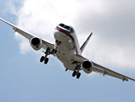 348-й Международный авиакосмический салон в Ле Бурже Самолет Sukhoi Superjet 100