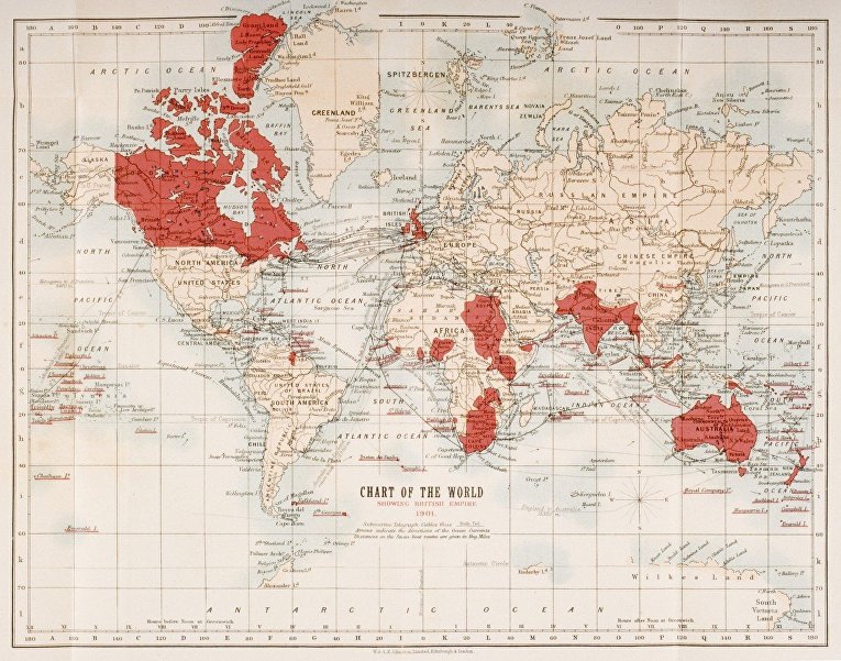 Колониальная империя англии карта