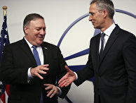 Государственный секретарь США Майк Помпео и генеральный секретарь НАТО Йенс Столтенберг в штаб-квартире НАТО в Брюсселе Государственный секретарь США Майк Помпео и генеральный секретарь НАТО Йенс Столтенберг в штаб-квартире НАТО в Брюсселе
