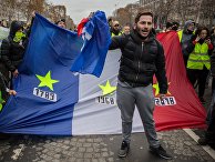 Акция протеста автомобилистов в Париже Акция протеста автомобилистов в Париже