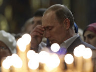 Владимир Путин на рождественской службе в Сочи Владимир Путин на рождественской службе в Сочи