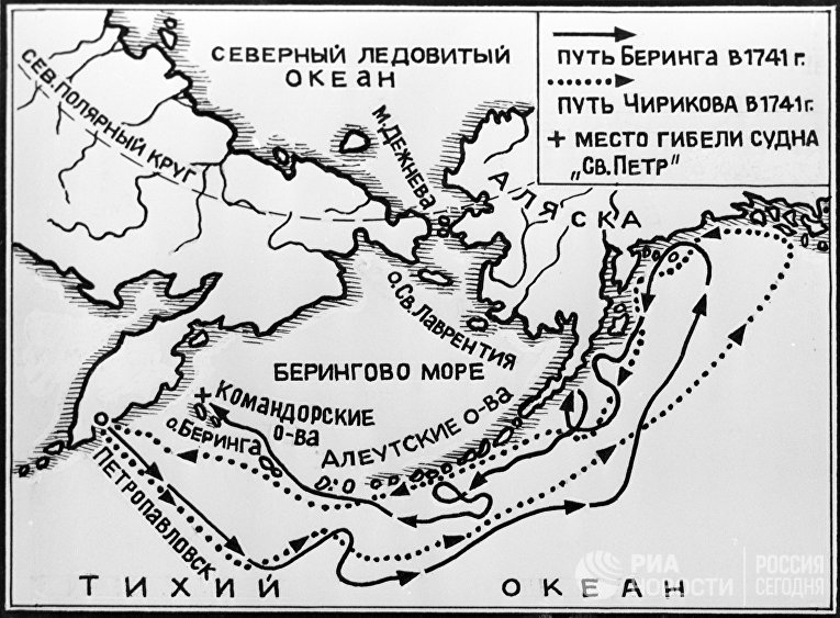 Берингов пролив контурная карта