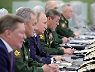 Владимир Путин наблюдает за пуском гиперзвуковой ракеты комплекса «Авангард» Владимир Путин наблюдает за пуском гиперзвуковой ракеты комплекса «Авангард»