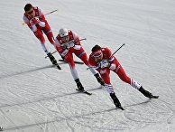 Справа налево: Сергей Устюгов (Россия), Финн Хоген Крог (Норвегия) и Йоханнес Хёсфлот Клебо (Норвегия) Справа налево: Сергей Устюгов (Россия), Финн Хоген Крог (Норвегия) и Йоханнес Хёсфлот Клебо (Норвегия)