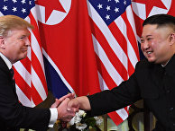 Президент США Дональд Трамп и северокорейский лидер Ким Чен Ын Президент США Дональд Трамп и северокорейский лидер Ким Чен Ын