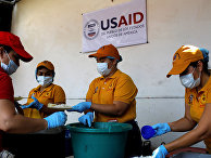 Благотворительная продукция агентства США по международному развитию USAID в Кукуте, Колумбия Благотворительная продукция агентства США по международному развитию USAID в Кукуте, Колумбия