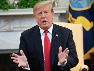 Президент США Дональд Трамп во время встречи с Фабиан Росалес, женой лидера венесуэльской оппозиции Хуана Гуайдо Президент США Дональд Трамп во время встречи с Фабиан Росалес, женой лидера венесуэльской оппозиции Хуана Гуайдо