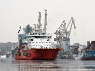Новый российский ледокол "Андрей Вилькицкий" совершил проход по Неве Новый российский ледокол "Андрей Вилькицкий" совершил проход по Неве