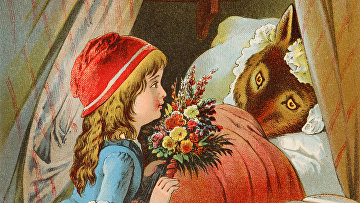 Иллюстрация к немецкому варианту сказки Красная шапочка