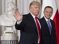 Президент Польши Анджей Дуда и президент США Дональд Трамп во время встречи в Варшаве Президент Польши Анджей Дуда и президент США Дональд Трамп во время встречи в Варшаве