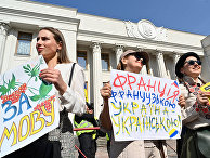 Участники акции протеста во время митинга перед украинским парламентом в Киеве Участники акции протеста во время митинга перед украинским парламентом в Киеве