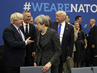 Президент США Дональд Трамп, министр иностранных дел Великобритании Борис Джонсон, премьер-министр Великобритании Тереза Мэй Президент США Дональд Трамп, министр иностранных дел Великобритании Борис Джонсон, премьер-министр Великобритании Тереза Мэй