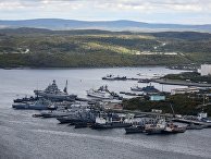 Причал базы Северного флота РФ в городе Североморск Мурманской области Причал базы Северного флота РФ в городе Североморск Мурманской области