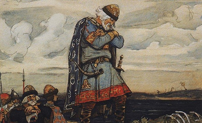 Олег у костей коня. В. М. Васнецов, 1899