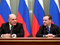 Встреча премьер-министра РФ М. Мишустина и заместителя председателя Совета безопасности РФ Д. Медведева в Доме правительства РФ Встреча премьер-министра РФ М. Мишустина и заместителя председателя Совета безопасности РФ Д. Медведева в Доме правительства РФ