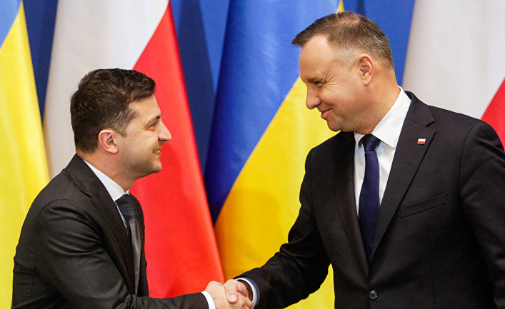 Президент Польши Анджей Дуда и президент Украины Владимир Зеленский Президент Польши Анджей Дуда и президент Украины Владимир Зеленский