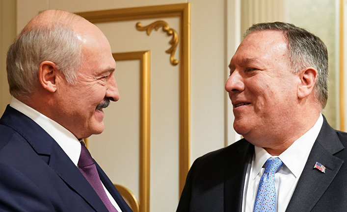 Президент Беларуси Александр Лукашенко и госсекретарь США Майк Помпео