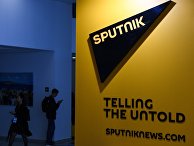 Логотип международного информационного агентства и радио Sputnik Логотип международного информационного агентства и радио Sputnik