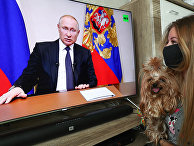 Трансляция обращения президента России В. Путина к гражданам из-за ситуации с коронавирусом Трансляция обращения президента России В. Путина к гражданам из-за ситуации с коронавирусом