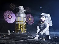 Участники миссии на Луну "Артемида" в представлении художника Участники миссии на Луну "Артемида" в представлении художника