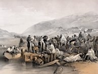 Раненые в Балаклаве. Раскрашенная литография Уильяма Симпсона, 1855 Раненые в Балаклаве. Раскрашенная литография Уильяма Симпсона, 1855