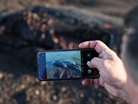 Мужчина фотографирует погибшую ларгу, выброшенную на берег Халактырского пляжа на полуострове Камчатка Мужчина фотографирует погибшую ларгу, выброшенную на берег Халактырского пляжа на полуострове Камчатка