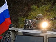 Сопровождение российскими миротворцами азербайджанской военной колонны Сопровождение российскими миротворцами азербайджанской военной колонны