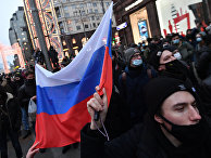 Участники несанкционированной акции сторонников Алексея Навального в Москве Участники несанкционированной акции сторонников Алексея Навального в Москве